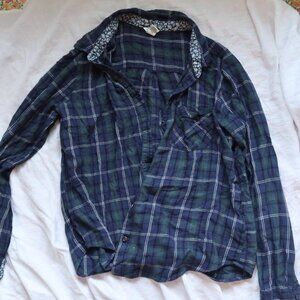 Forever 21 Blue Plaid Flannel Shirt